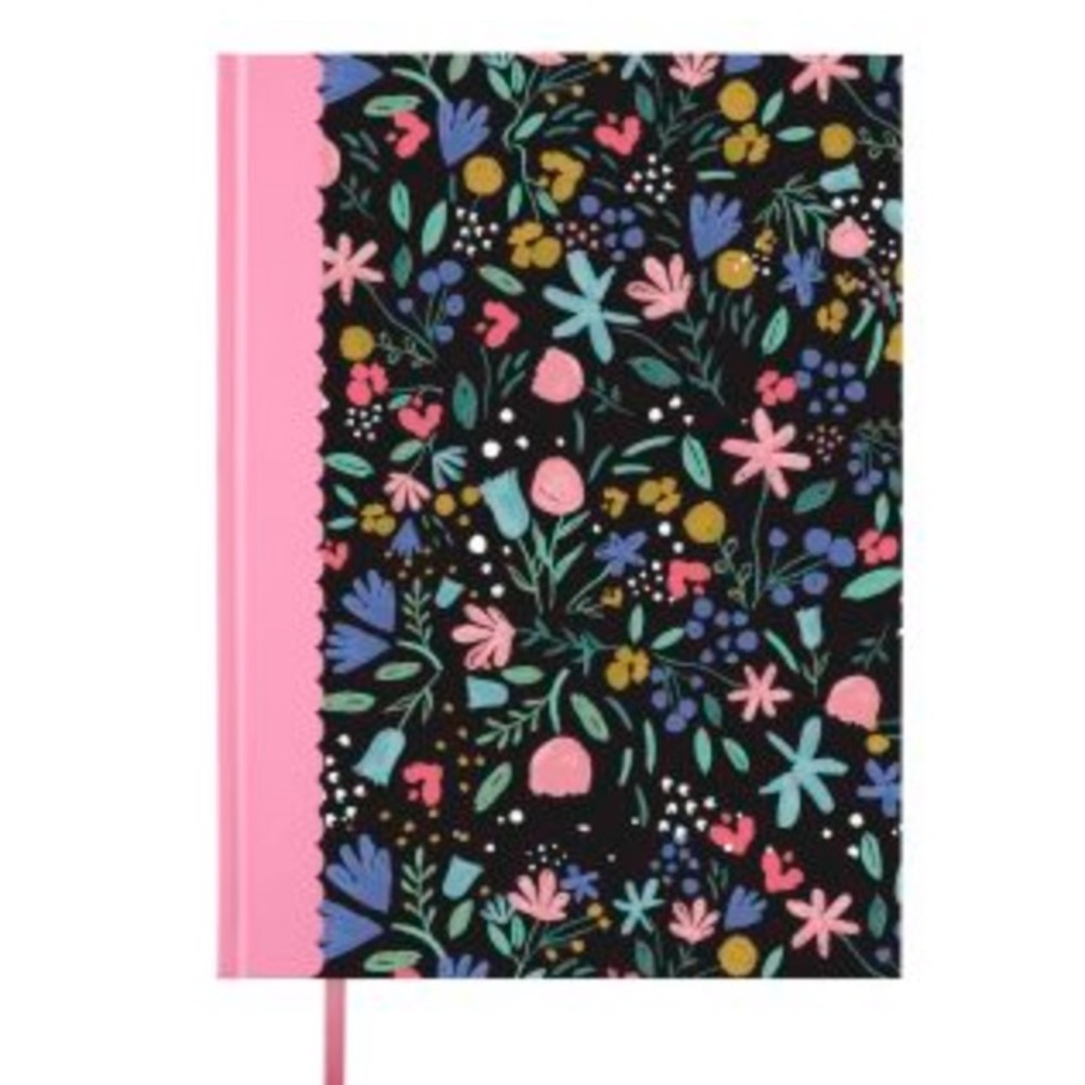 NWT Hard-Case Jumbo Journal Black and Floral